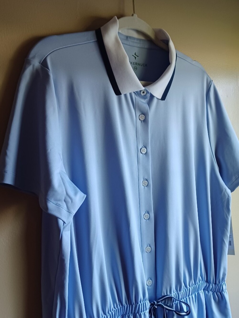 Tuckernuck Light Blue Polo Shirt Dress with Contrast Collar - Picture 6 of 7